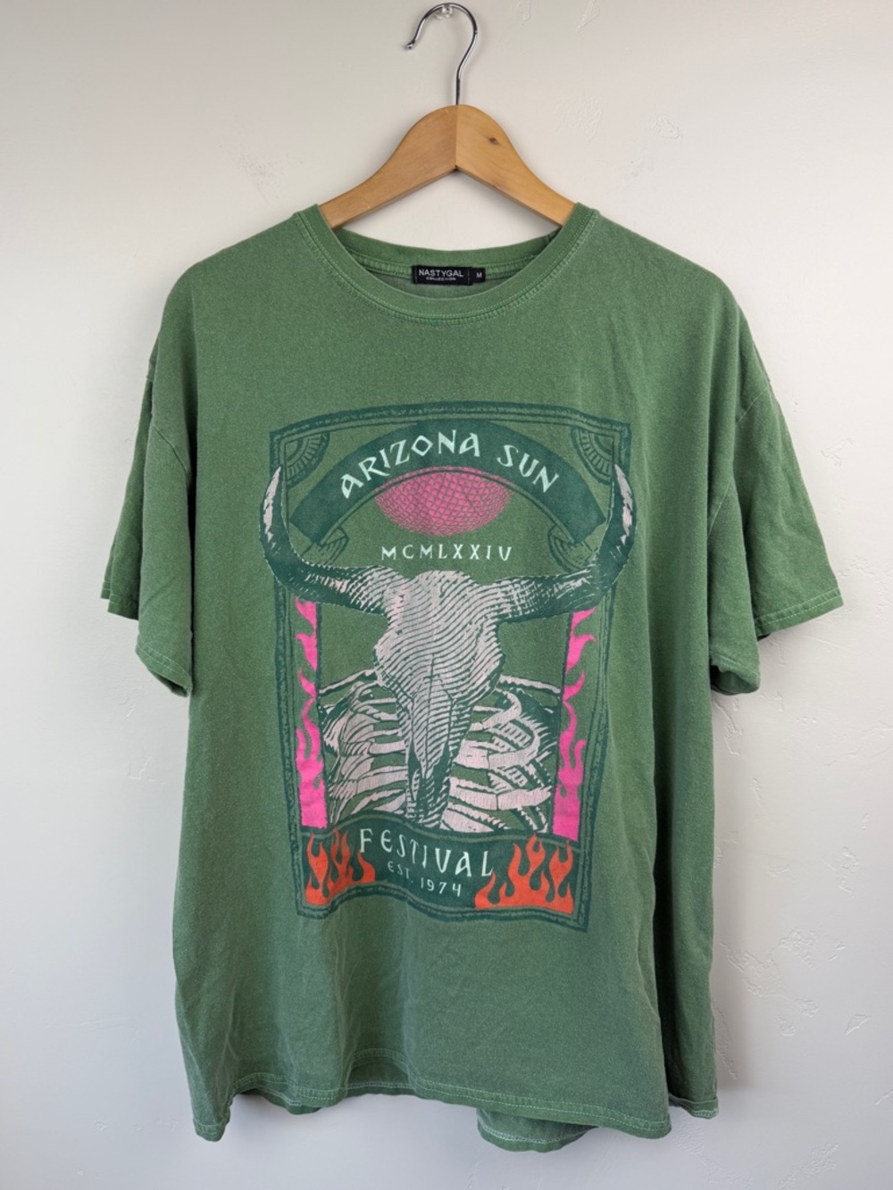 Nasty Gal Arizona Sun Graphic Tee Green Size M